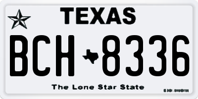TX license plate BCH8336