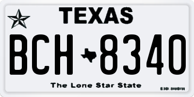 TX license plate BCH8340