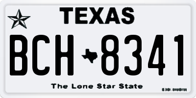 TX license plate BCH8341