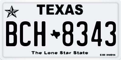 TX license plate BCH8343