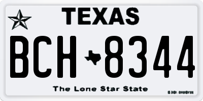 TX license plate BCH8344