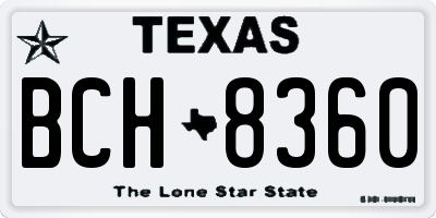 TX license plate BCH8360