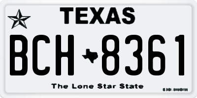 TX license plate BCH8361
