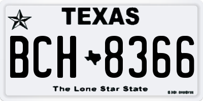 TX license plate BCH8366