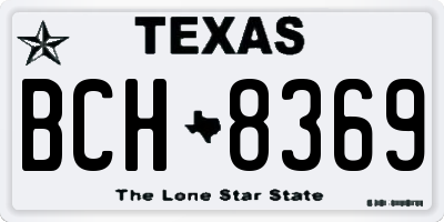 TX license plate BCH8369