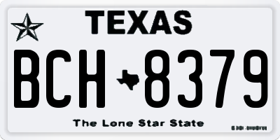 TX license plate BCH8379