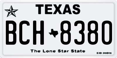 TX license plate BCH8380