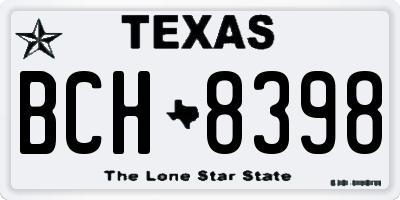 TX license plate BCH8398