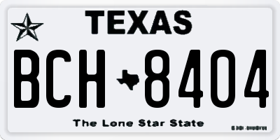 TX license plate BCH8404