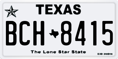 TX license plate BCH8415