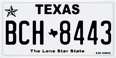 TX license plate BCH8443