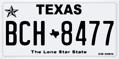 TX license plate BCH8477