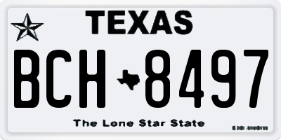 TX license plate BCH8497