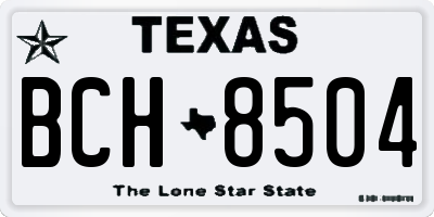 TX license plate BCH8504