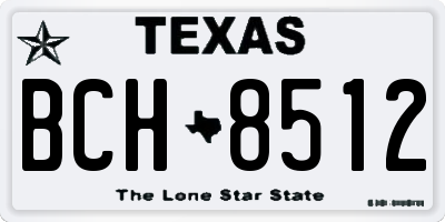 TX license plate BCH8512