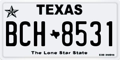 TX license plate BCH8531