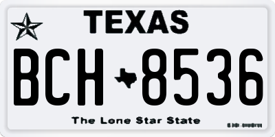 TX license plate BCH8536