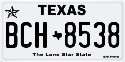 TX license plate BCH8538