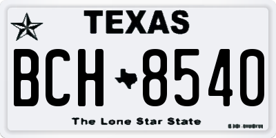 TX license plate BCH8540