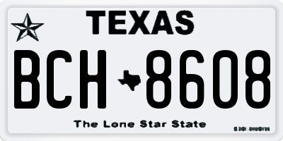 TX license plate BCH8608