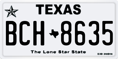TX license plate BCH8635