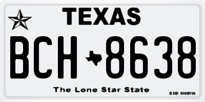 TX license plate BCH8638