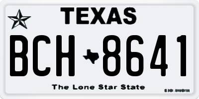 TX license plate BCH8641