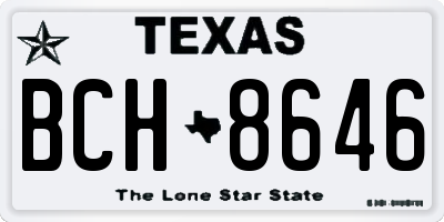 TX license plate BCH8646