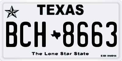 TX license plate BCH8663