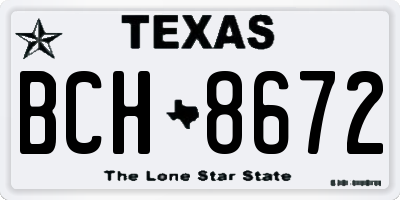 TX license plate BCH8672