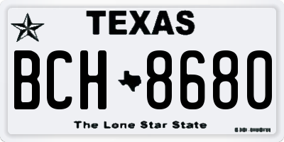 TX license plate BCH8680