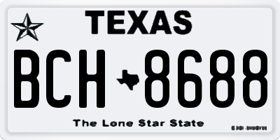 TX license plate BCH8688