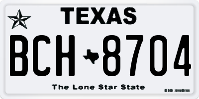 TX license plate BCH8704