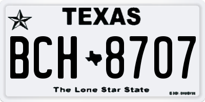 TX license plate BCH8707