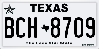 TX license plate BCH8709
