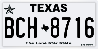 TX license plate BCH8716