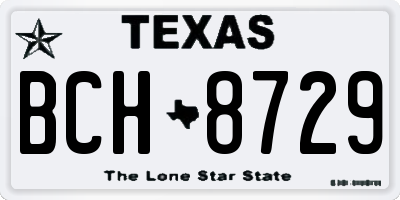 TX license plate BCH8729