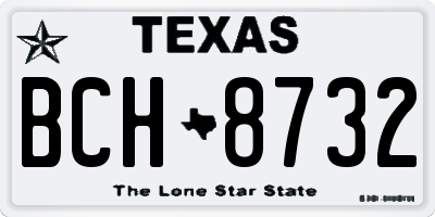 TX license plate BCH8732