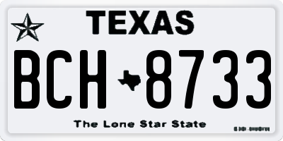 TX license plate BCH8733