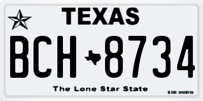 TX license plate BCH8734