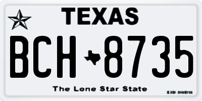 TX license plate BCH8735