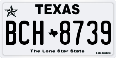 TX license plate BCH8739