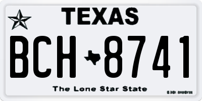 TX license plate BCH8741
