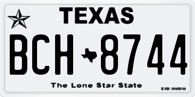 TX license plate BCH8744