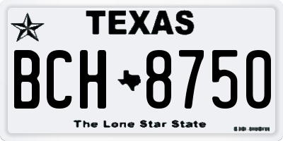 TX license plate BCH8750