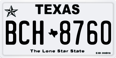 TX license plate BCH8760