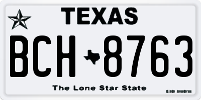 TX license plate BCH8763