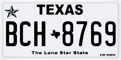 TX license plate BCH8769