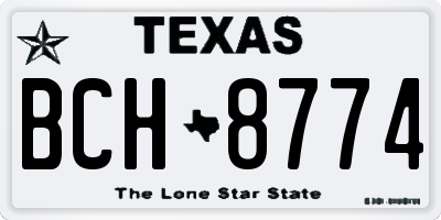 TX license plate BCH8774