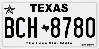 TX license plate BCH8780